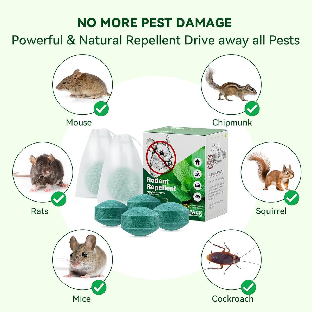 🐀 Rat Repellent for Car Home- [10 tablets] (CL-48)